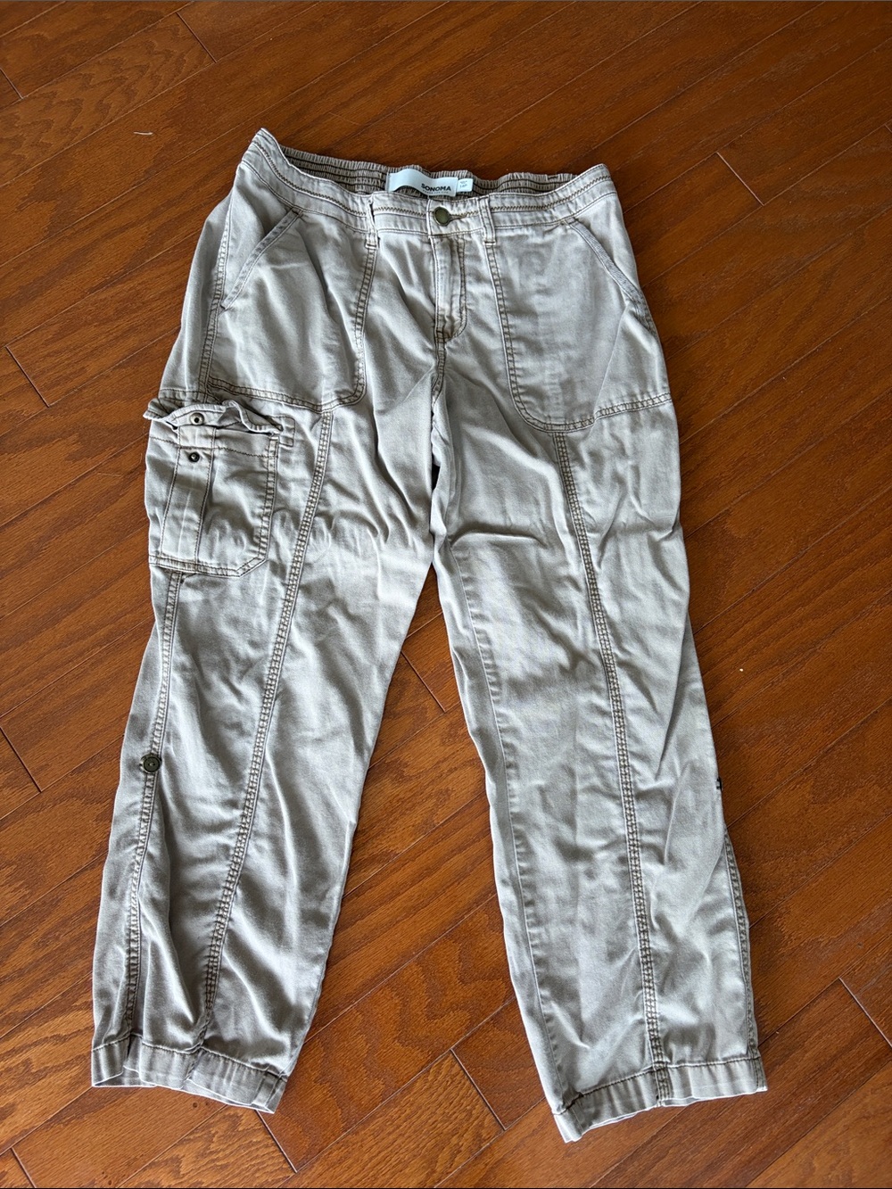 Sonoma Olive-Tan Cargo Pants with Utility Pockets